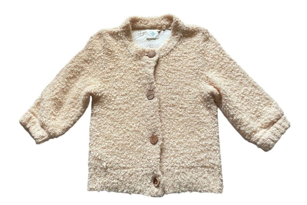 Mohair Wool Cardigan Size Small Wood buttons Anthropologie Cottagecore Elegant